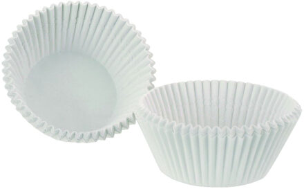 Muffin en cupcakes maken vormpjes - papier - wit - set 200x stuks - 5 cm - Muffinvormen / cupcakevormen