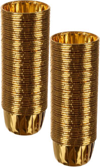 Muffinvormpjes - 100x stuks - goud - 3,5 x 6 cm - cupcake vorm - papier - aluminiumfolie