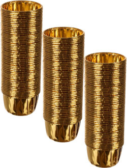 Muffinvormpjes - 150x stuks - goud - 3,5 x 6 cm - cupcake vorm - papier - aluminiumfolie