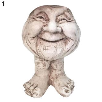 Muggly Gezicht Planters Bloempot Delicate Grappig Hars Muggle Gezicht Interessante Planter Plant Vaas Voor Tuin Outdoor Standbeeld 1