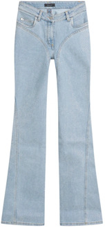 Mugler Blauwe Katoenen Jeans Damesmode Mugler , Blue , Dames - Xs,2Xs
