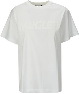 Mugler Ts0099D T-Shirt, Stijlvolle Top Collectie Mugler , White , Dames - M,S