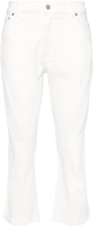 Mugler Witte Denim Jeans met Contraststiksels Mugler , White , Dames - L,M,Xs