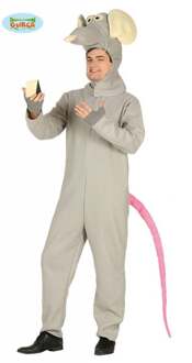 Muis Kostuum Man Zilver - Grijs