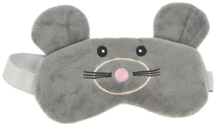 Muis oogmasker/slaapmasker voor kinderen - pluche - grijs
