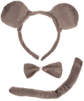 Muis Verkleedset 3-delig Zilver - Grijs