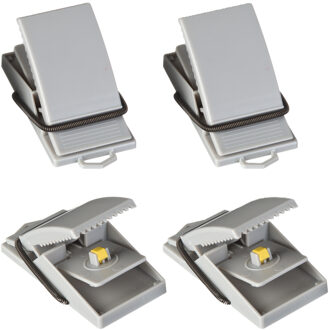 Muizenval - 4x stuks - kunststof - muizenklem - 8 cm