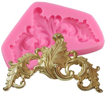 Mujiang Barokke Scroll Relief Silicone Mold Diy Reliëf Cake Grens Fondant Taart Decoreren Gereedschappen Chocolade Klei Mallen