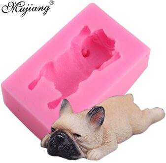 Mujiang Hond Vorm Siliconen Fondant Cake Decorating Mold Bulldog Zeep Chocolade Snoep Polymeer Klei Mal Dier Cake Bakken Tools