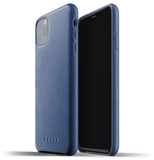 Mujjo iPhone 11 Pro Max Full Leather Case - Leren Telefoonhoesje - Blauw - Premium leer - Telefoon case / cover - Slimfit - 1.8mm dun