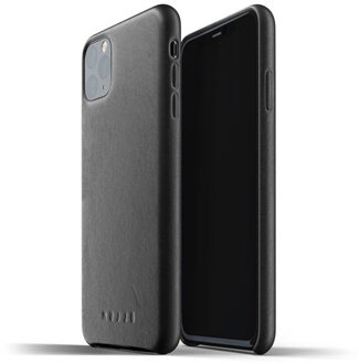 Mujjo iPhone 11 Pro Max Full Leather Case - Leren Telefoonhoesje - Zwart - Premium leer - Telefoon case / cover - Slimfit - 1.8mm dun
