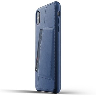 Mujjo iPhone XR Leren Telefoonhoesje - Blauw - Premium leer - Pasjeshouder voor 3 pasjes - Wallet case - Telefoon cover - Portemonnee hoesje - Slimfit - 1.8mm dun