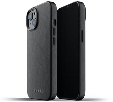 Mujjo Leather Case iPhone 13 zwart
