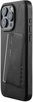 Mujjo Leather Wallet Case iPhone 15 Pro Max zwart