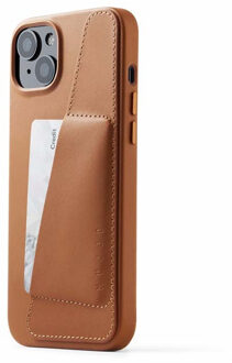 Mujjo Leather Wallet Case met MagSafe iPhone 14 / 15 Plus bruin