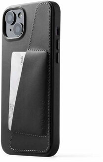Mujjo Leather Wallet Case With MagSafe iPhone 14 / 15 Plus black Zwart