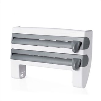Mulifunction Keuken Vershoudfolie Saus Fles Magazijnstelling Papieren Handdoek Houder Rack Muur Roll Papier Opknoping Aluminiumfolie Grijs