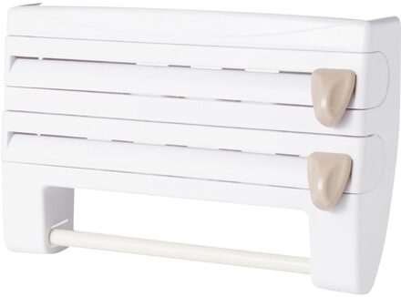 Mulifunction Keuken Vershoudfolie Saus Fles Magazijnstelling Papieren Handdoek Houder Rack Muur Roll Papier Opknoping Aluminiumfolie wit