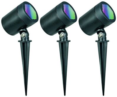 Muller Müller-licht Prikspot Basisset Tint Flores Zwart Wit En Gekleurd Licht 4,5w 3 Stuks