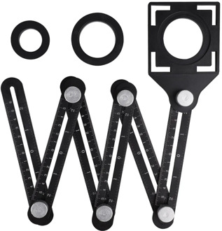 Multi Angle Measuring Ruler Protractors Adjustable 6-sides ruler Floor Tile Hole Locator Glass Woodworking Universal Puncher