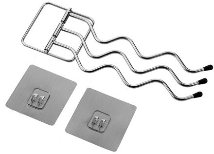 Multi-Bar Rvs Handdoekenrek Zonder Perforatie 180 Graden Roterende Badkamer Handdoek Plank