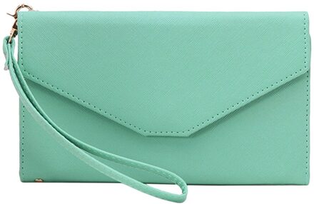 Multi Card Organizer Wallet Rfid Blocking Reizen Paspoorthouder Vouwen Handtas Vrouwen Slanke Polsbandje licht groen