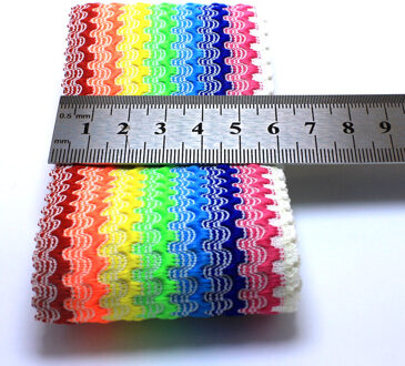 multi-color streep stijl elastiekjes/Korte rok kant jacquard tailleband elastische/rubber band/ losse strakke 1