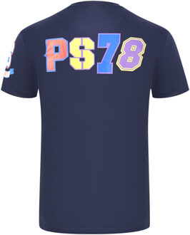 Multi Colour Logos Navy Blue T-Shirt - maat S Blauw