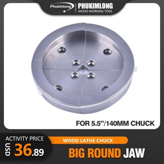 Multi Functie Grote Ronde Kaken 4-Kaak Voor 5.5 "Inch Hout Draaibank Chuck-Onderdelen Voor klauwplaten