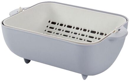 Multi Functie Huishoudelijke Plastic Spin Fruitschaal Dubbellaags Wassen Fruit Afvoer Mand Groenten Drainage Zeef