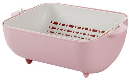 Multi Functie Huishoudelijke Plastic Spin Fruitschaal Dubbellaags Wassen Fruit Afvoer Mand Groenten Drainage Zeef