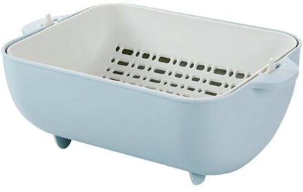 Multi Functie Huishoudelijke Plastic Spin Fruitschaal Dubbellaags Wassen Fruit Afvoer Mand Groenten Drainage Zeef