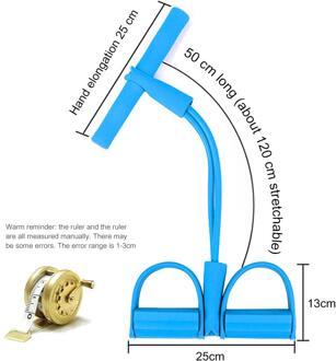 Multi Functie Spanning Touw Sterke Fitness Resistance Bands Latex Pedaal Vrouwen Mannen Zitten Pull Touwen Yoga Fitness Apparatuur Blauw