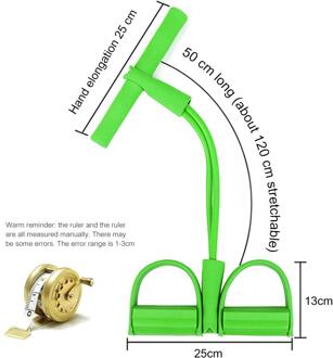 Multi Functie Spanning Touw Sterke Fitness Resistance Bands Latex Pedaal Vrouwen Mannen Zitten Pull Touwen Yoga Fitness Apparatuur groen