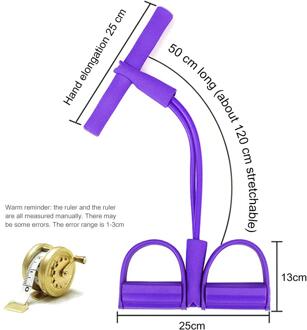 Multi Functie Spanning Touw Sterke Fitness Resistance Bands Latex Pedaal Vrouwen Mannen Zitten Pull Touwen Yoga Fitness Apparatuur Paars