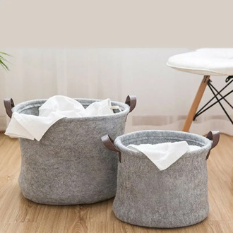 Multi-Function Collapsible Large Storage Laundry Bin Hamper Grey Washing Clothes Folding Basket Felt Laundry Washing Storage Bag