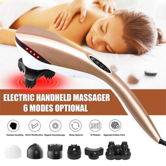 Multi-function Electric Massager Stick Hammer Vibration Infrared Stick Roller Cervical Handheld Body Massage Therapy Pain Relief