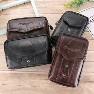 Multi-function Men PU Leather Waist Bags Male Casual Phone Wallet Belt Bum Pouch