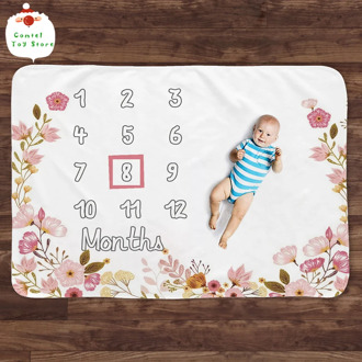 Multi Functional Winter Flannel Baby Milestone Blanket Photo Background Birth Play Mat Twins Backdrop Kids Bed Room Decor