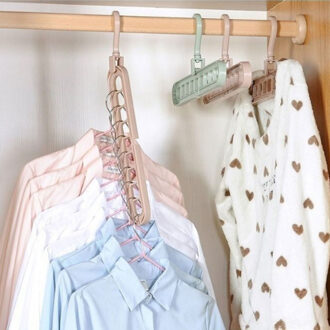 Multi-functionele 9 Gaten Kleerhanger Rok Shirt Jas Drogen Hangen Rek Kledingkast Organizer ruimtebesparend Cabide wit