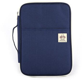 Multi-functionele A4 Document zakken Filing Producten Draagbare Waterdichte Oxford Doek opbergtas Voor Notebooks Pennen iPad Computer diep blauw