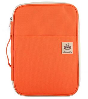 Multi-functionele A4 Document zakken Filing Producten Draagbare Waterdichte Oxford Doek opbergtas Voor Notebooks Pennen iPad Computer oranje