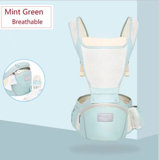 Multi-Functionele Ademende Draagdoek Dual Purpose Draagbare Kinderen Zomer Taille Kruk Hip Seat Veelzijdige Baby Holdcarrier groen Breathable