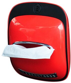 Multi-Functionele Auto Tissue Servet Houder, Creatieve Effen Kleur Tissue Organizer Opbergdoos Auto Levert Aromatherapie Functie Rood
