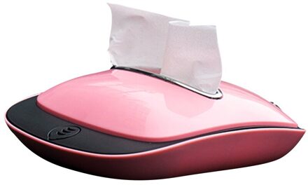 Multi-Functionele Auto Tissue Servet Houder, Creatieve Effen Kleur Tissue Organizer Opbergdoos Auto Levert Aromatherapie Functie Roze