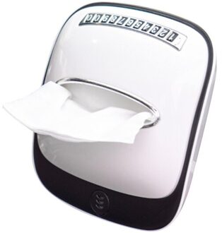 Multi-Functionele Auto Tissue Servet Houder, Creatieve Effen Kleur Tissue Organizer Opbergdoos Auto Levert Aromatherapie Functie wit