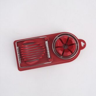 Multi-Functionele Egg Slicer Ei Snijden Splitter Bloem Valve Snijden Roestvrij Staal Ei Slicer Egg Cutter Mold rood