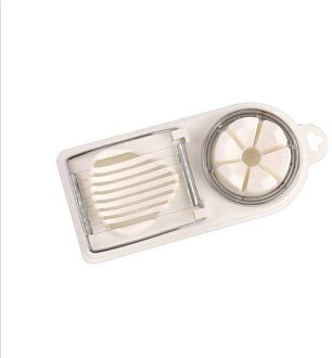 Multi-Functionele Egg Slicer Ei Snijden Splitter Bloem Valve Snijden Roestvrij Staal Ei Slicer Egg Cutter Mold wit
