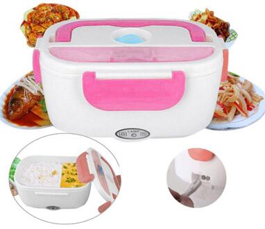 Multi-Functionele Elektrische Verwarming Lunchbox Draagbare Voedsel Heater Rijst Container Van Low Power Cycle Verwarming Warm roze B