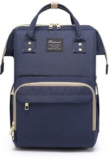 Multi-Functionele Grote-Volume-Stijl Luiertas Upgrade Sectie Zuigeling Verpleging Lichtgewicht Waterdichte Moeder En Baby Rugzak donker blauw